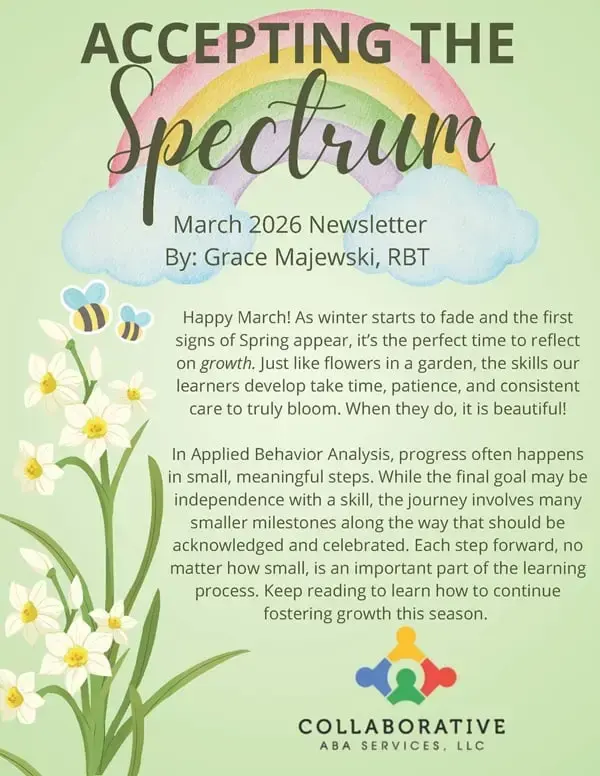 Cover of the March 2026 Collaborative ABA Services newsletter