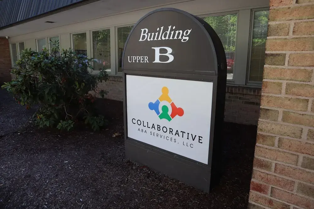 Collaborative ABA Services building entrance sign in Middletown, Connecticut