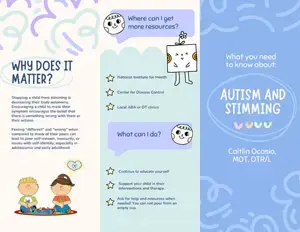 What You Need to Know about Autism and Stimming brochure